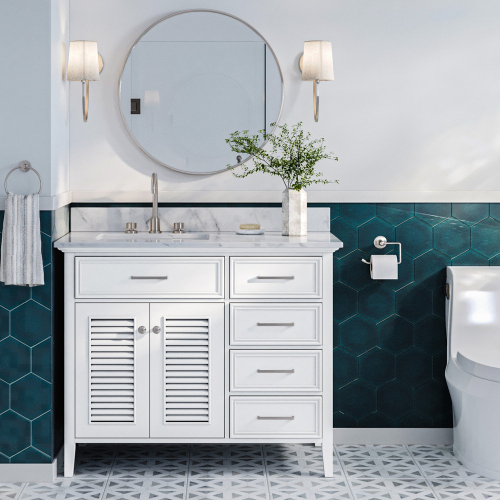 43'' Single Bathroom Vanity, Left, White