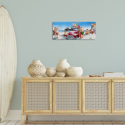 Group Of Beachgoers Canvas Wall Art by Ronald West