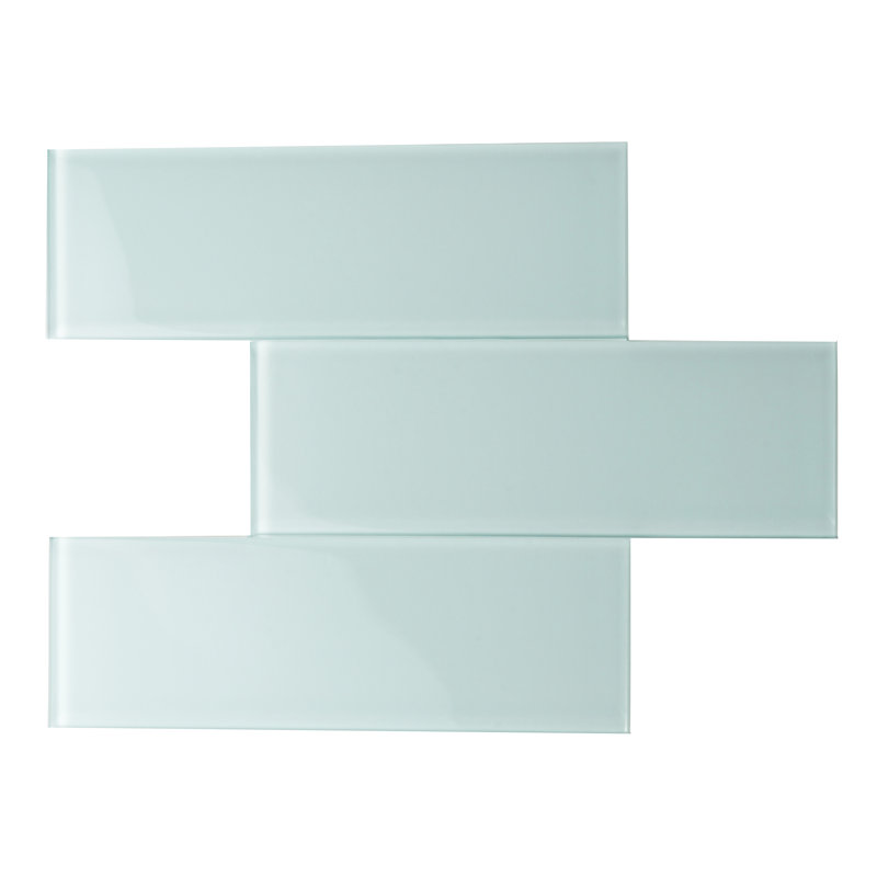 3" x 9" Glass Subway Tile, Baby Blue