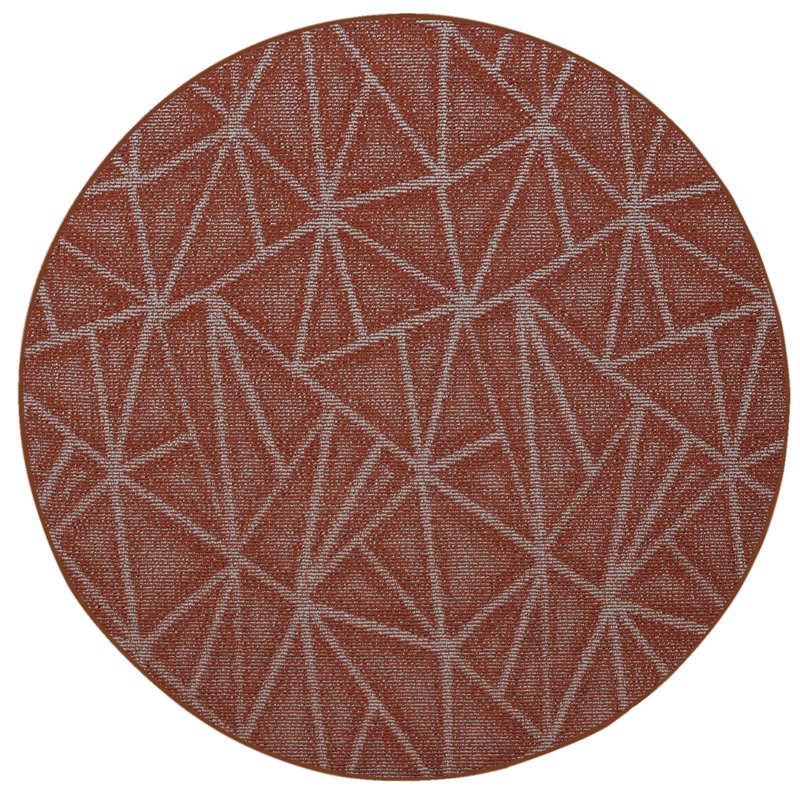 Tapis rouille en nylon tissé à la machine Bowin, Rond 5 pi