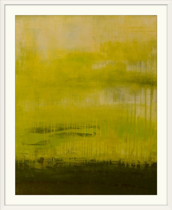 «Rain Forest» par Frisco, impression, H 32 po x l 27 po x P 1 po, Cadre blanc