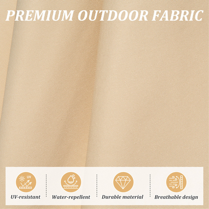 Parasol rectangulaire de terrasse avec manivelle de levage et d'inclinaison (beige, base non incluse), Beige