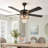 52-inch Traditional Crystal Ceiling Fan With Pull-Chain Control.