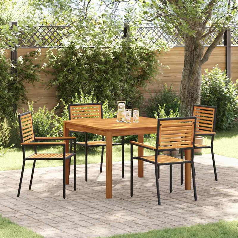 4 - Person Wood Patio Dining Set with Square Table