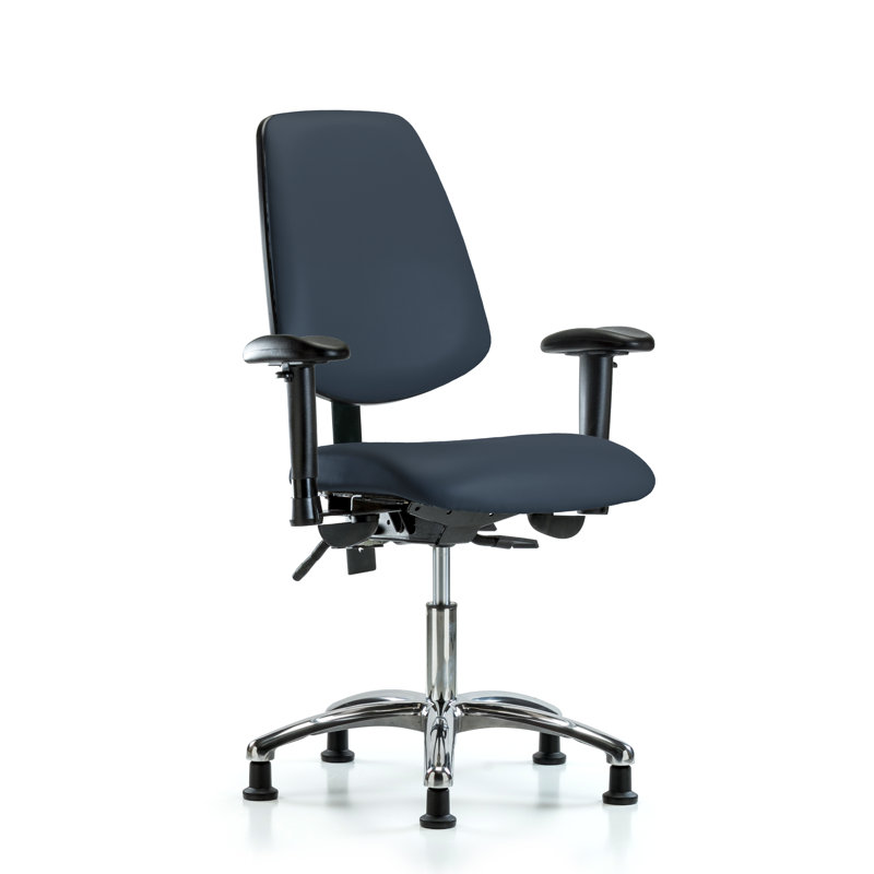 Chaise de travail, Roulettes, Bleu impérial, Inclinaison comprise