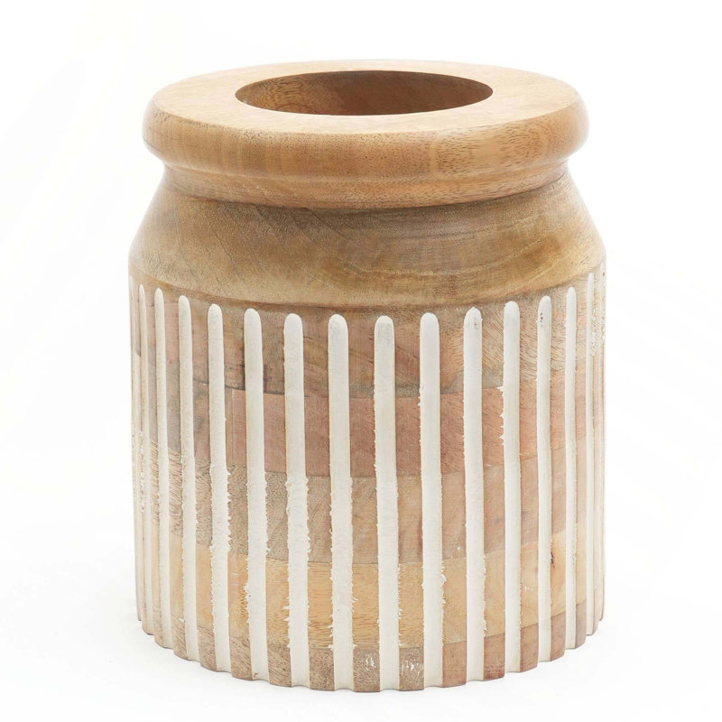 Vase décoratif en bois 1pc pour salon - 1 x 11 po