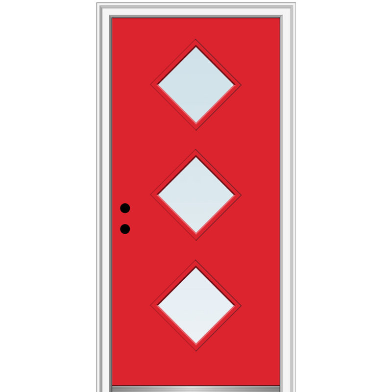 Porte d'entrée pré-suspendue en acier Spotlight, H 80 po x l 36 po x P 1,75po, S'ouvre à droite vers l'intérieur