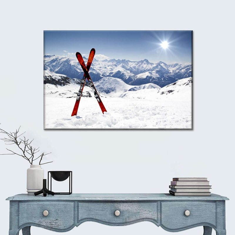 " Red Skis Canvas Print ", 24" H x 36" W x 1.25" D