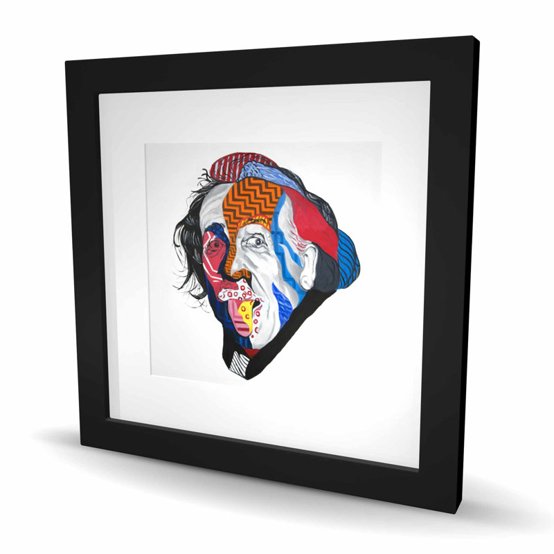 Abstract Albert Einstein - Framed Matted Print for Man Cave