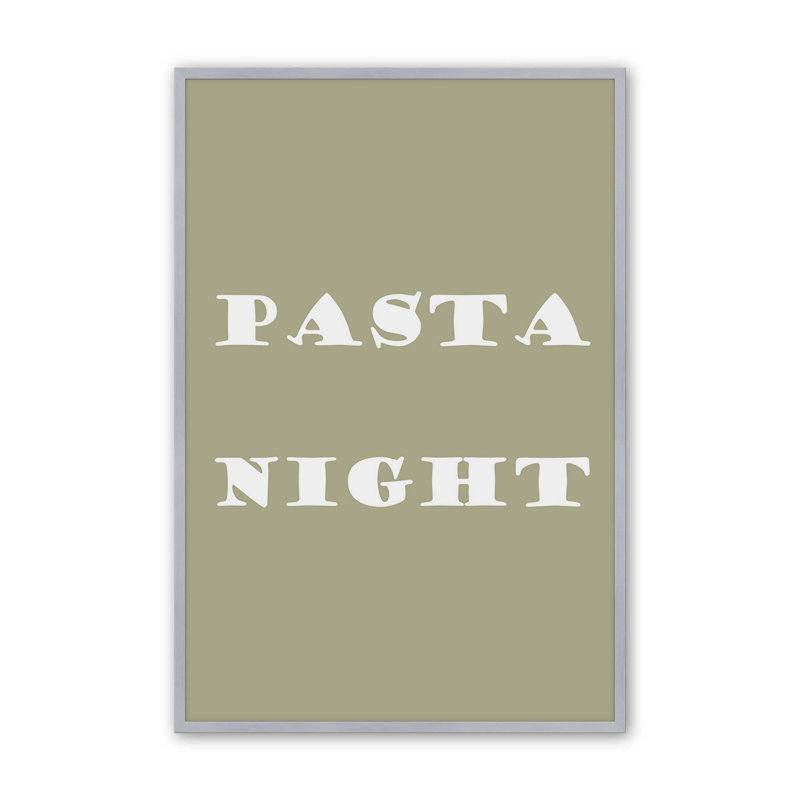 Imprimé Pasta Night, H 15,25 po x l 12,25 po, Zinc patiné