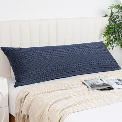 PHF 100% Cotton Waffle Body Pillowcase with Zipper, 1 Pack 20" x 54" Soft Skin-Friendly Pillow Sham, No Filling