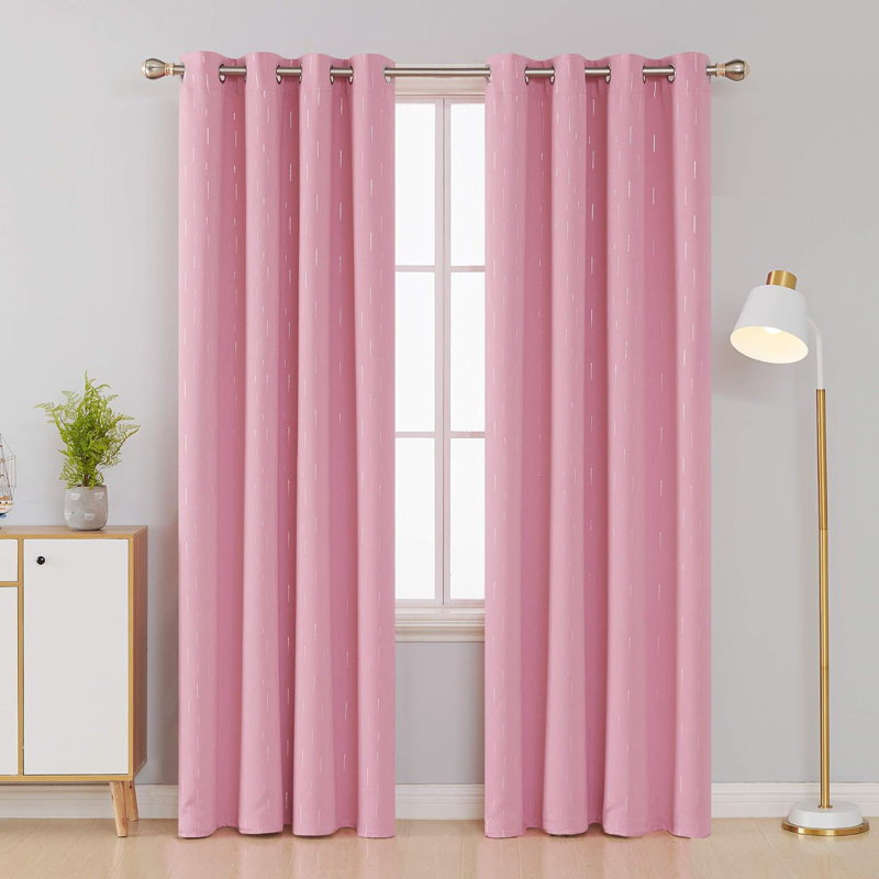Blackout Curtain Pair, Dark pink, 117cm wide x 229cm high