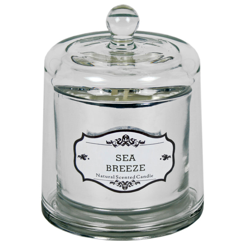 Sea Breeze Scented Jar Candle with Glass Holder, 14.5" H x 10.5" W x 10.5" D