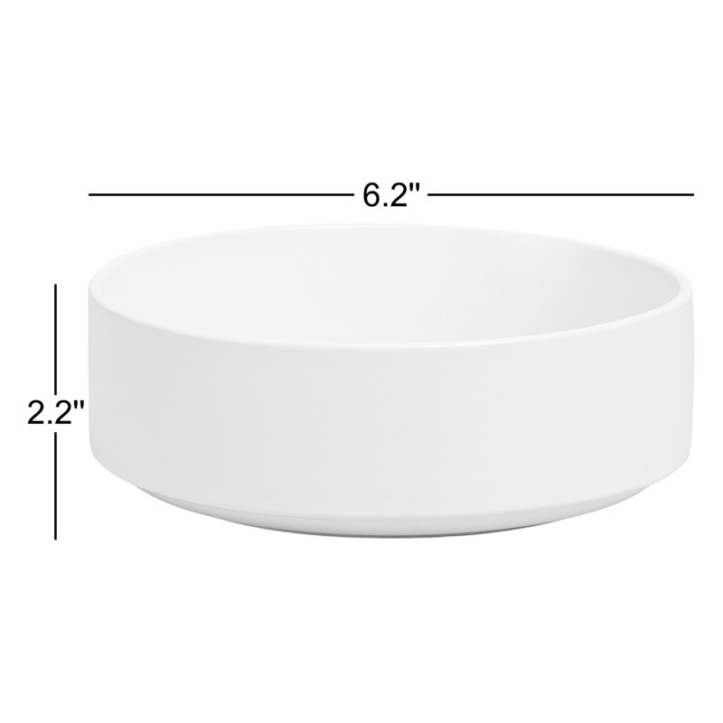 Stackable over&back Semi Hand-Finished Stoneware Cereal Bowls, White