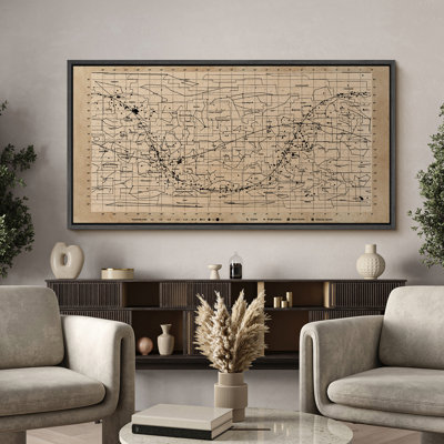Vintage Movie Map World Map Wall Art Horizontal Panoramic Wall Art Abstract Living Room Decor
