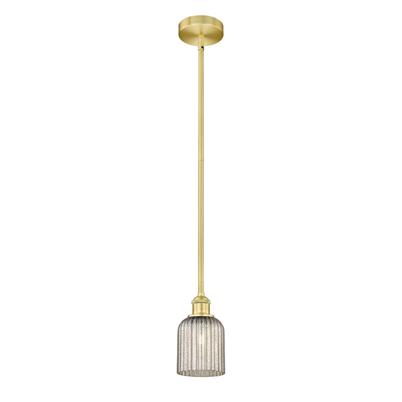 Luminaire suspendu 1 lumière Aalina, Nickel poli, Gris métallique