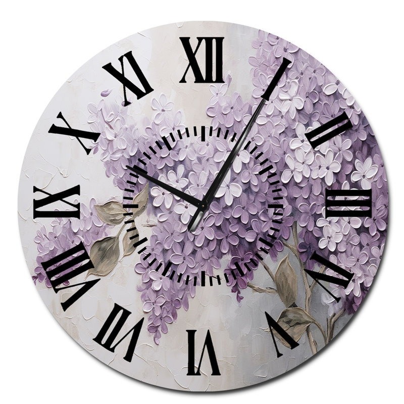 Magnifique horloge murale Lilacs Dreamscape, Surdimensionné