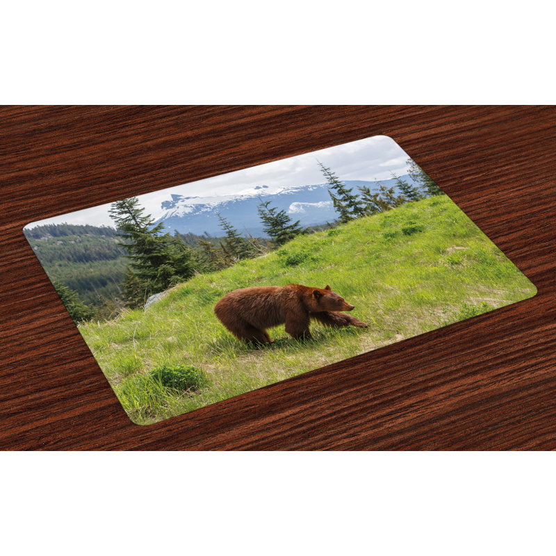 Cauley Bear Fur Nature Habitat Placemat