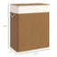 Double panier à linge avec couvercle, panier à linge 100 L, brun-1630790850