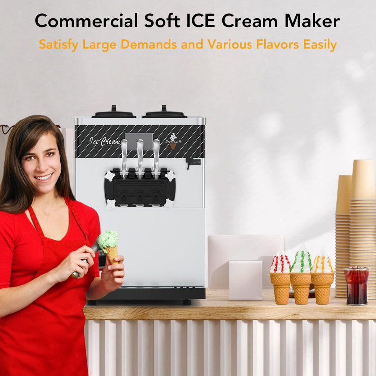 Zstar Commercial Ice Cream Maker, Frozen Yogurt Machine, 22-30L/H