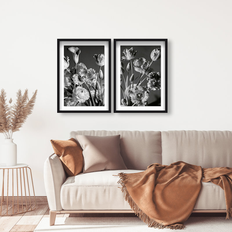 Botanique Noir Set Set by Oliver Gal, Black Shadowbox, 21.5"H x 31.5"W
