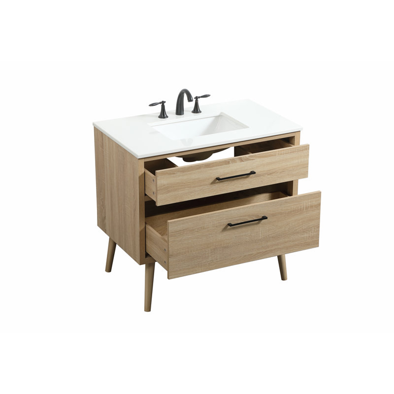 Ensemble de meuble-lavabo simple 36 po Steinfeldt, Bois de manguier