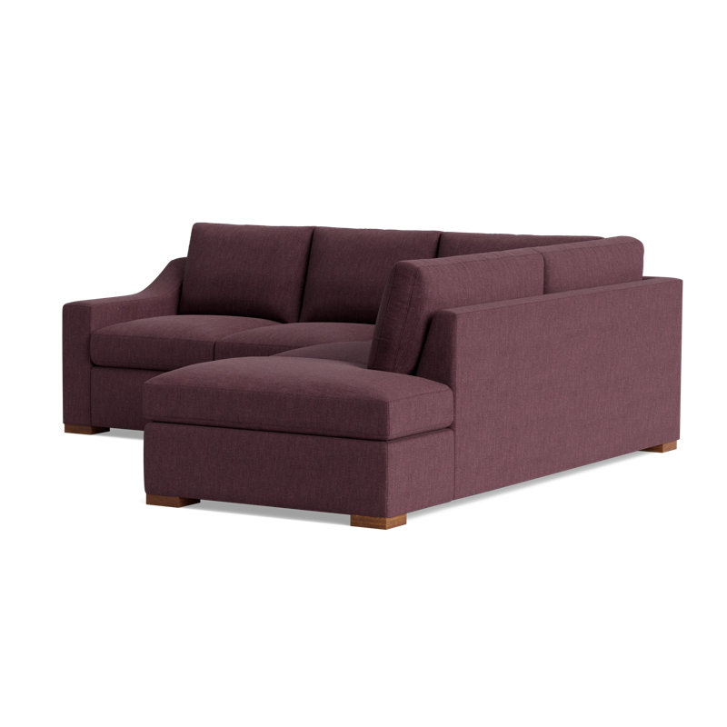 Lucca Sectional, Performance Weave - Aubergine, Right Hand Facing