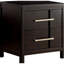 Table de chevet 1pc de style transitionnel, bois massif, placage de bois, tiroirs doublés de feutre, tiroir anglais, table de chevet facile à assembler, transitionnel, poignée en nickel-20984047