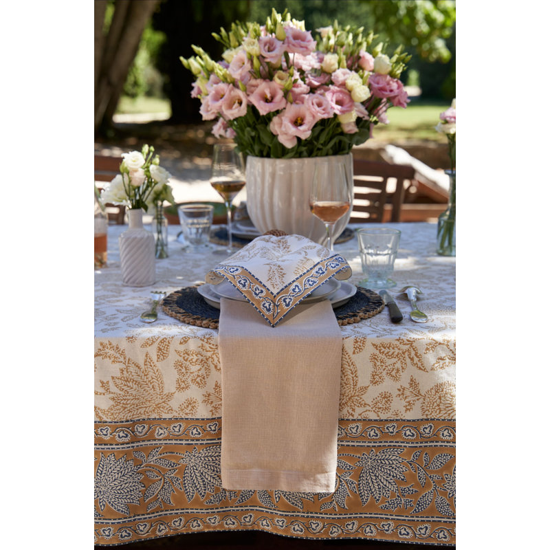 Chloe Handmade Floral Tablecloth, 142" L x 71" W