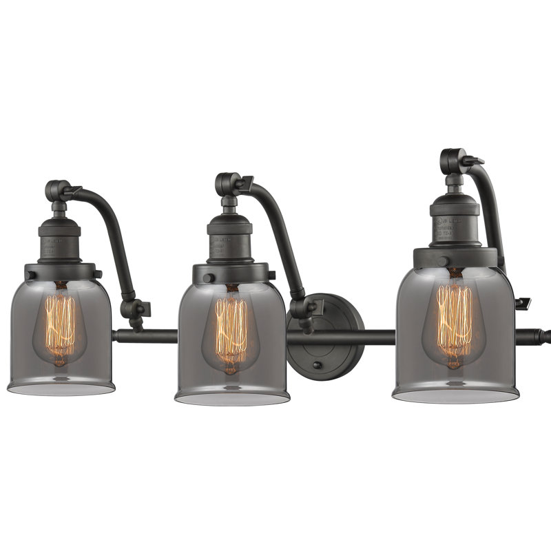 Bell - 3 Light 28" Bath Vanity Light, Oil Rubbed Bronze, 6 Watt Vinage LED Bulb, Silver Plated Mercury