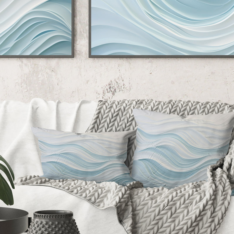 Coussin bleu et blanc Simplicity Wave