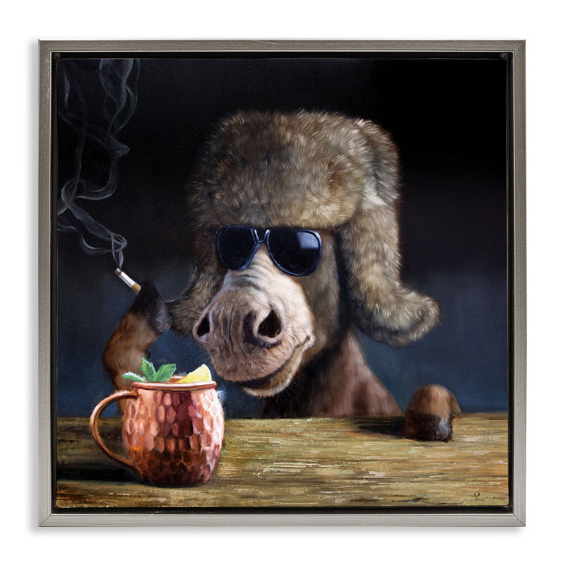 «Moscow Mule» par Lucia Heffernan, H 18 po x l 18 po, Cadre flottant gris lustré