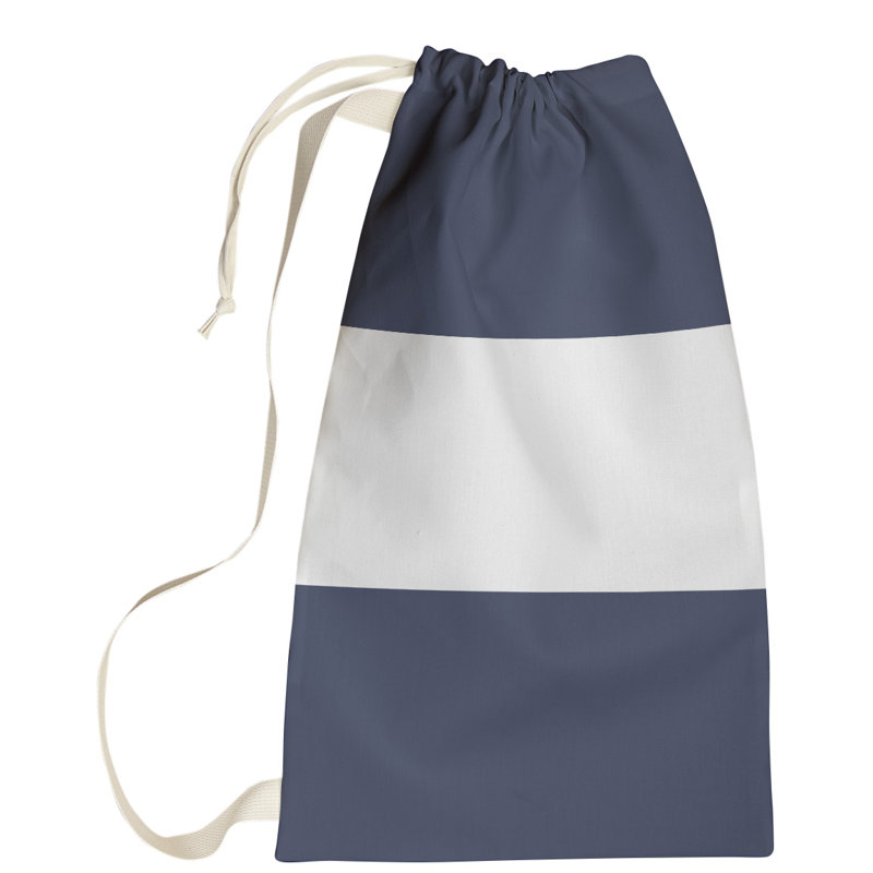 Nashville Fabric Laundry Bag with Handles, Medium (36" H x 28" W x 1.5" D), Nashville Blue/White/Blue