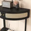 Table de bout semi-circulaire avec deux tiroirs de rangement indépendants, idéale pour les petits espaces - bois et décoration intérieure polyvalente
