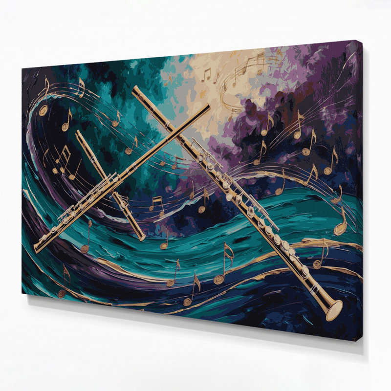 «Music Pan Flute», toile grise, H 11 po x l 14 po