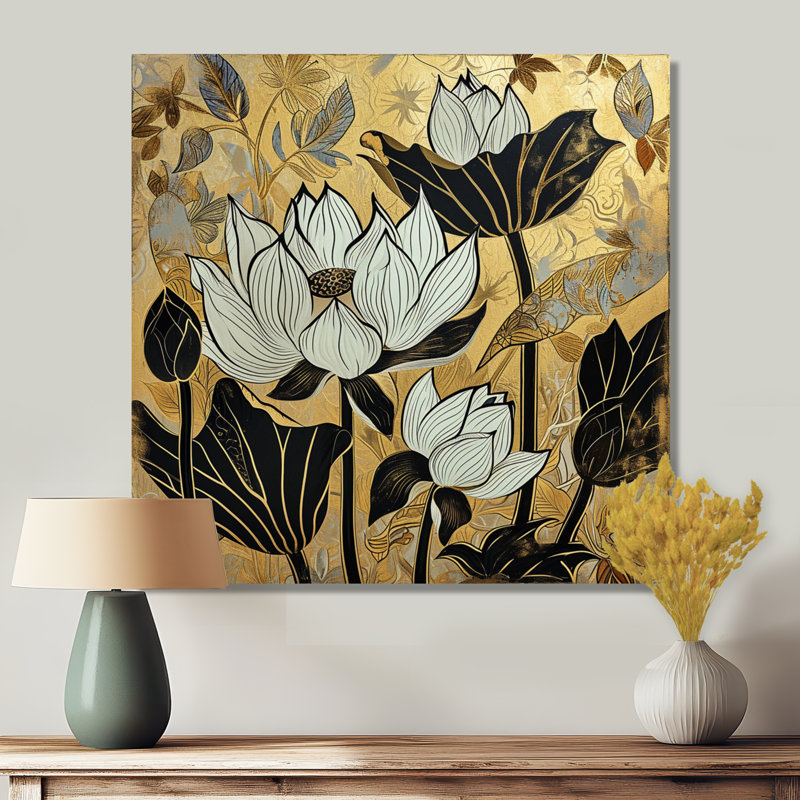 Anthony, art mural Lotus, Toile tendue, H 30 po x l 30 po