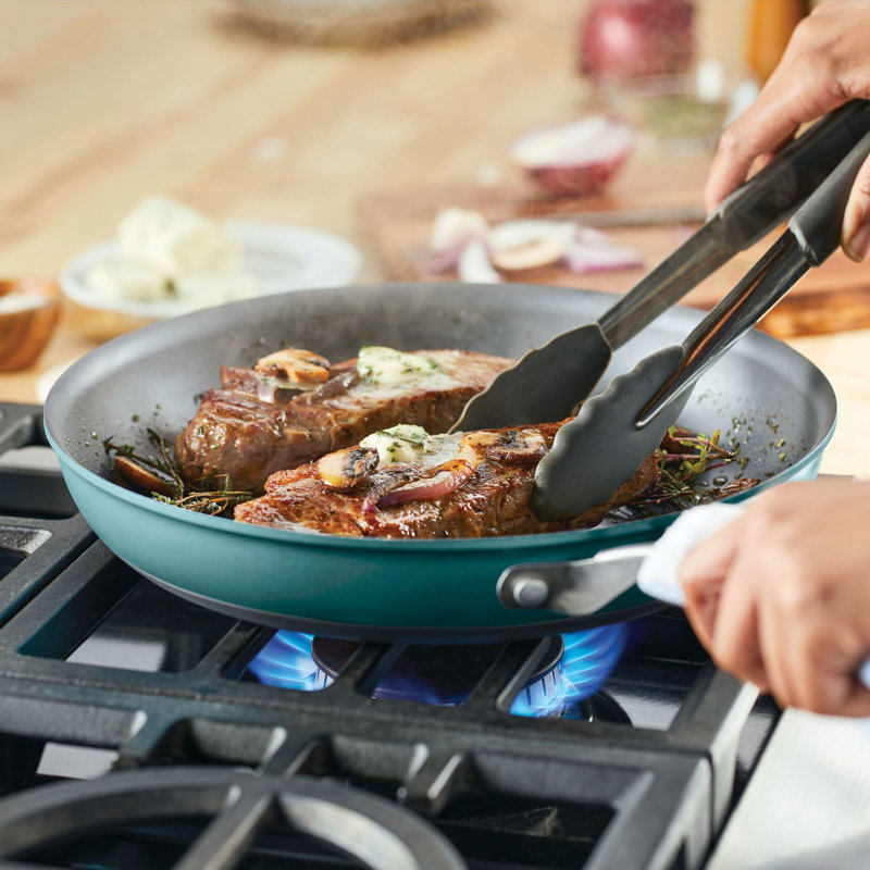 Anolon Achieve Hard Anodized Nonstick Cookware Pots and Pans Set, 10 Piece, Silver