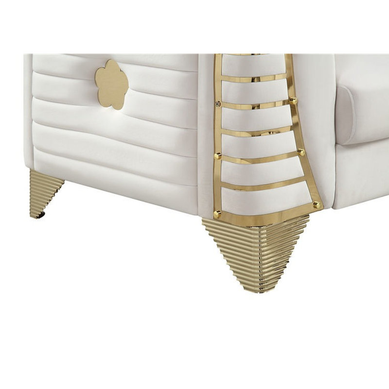 Donovan Sectional, Cream Velvet