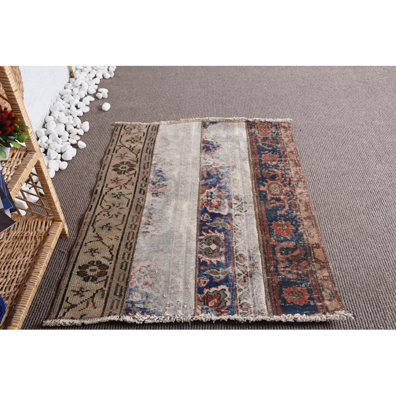 Tapis turc, tapis antiques, tapis neutres, tapis moderne beige, petit tapis de 2,9 x 3,6 pi, tapis rétro