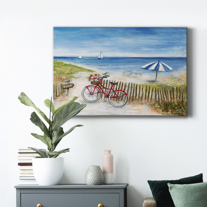 Beach Ride II - peinture sur toile tendue, H 60 po x l 40 po x P 1 po