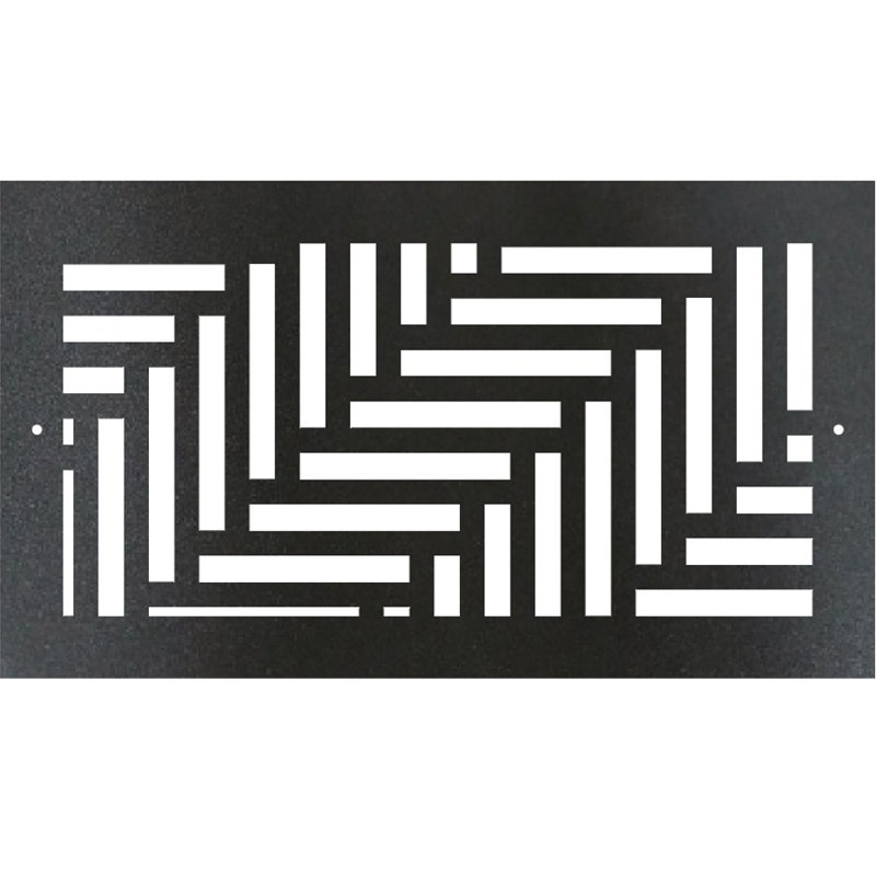 Registre de plancher à visser en métal. Ouverture de conduit 6 x 10 (au total 8 x 12) - Conception en élévation
