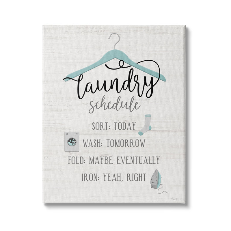 Blanchisserie, calendrier de cintres bleu, H 30 po x l 24 po, Toile tendue