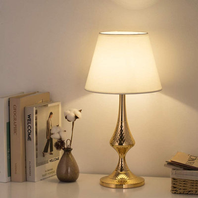 Ensemble de lampes de table de chevet dorées 18,7 po