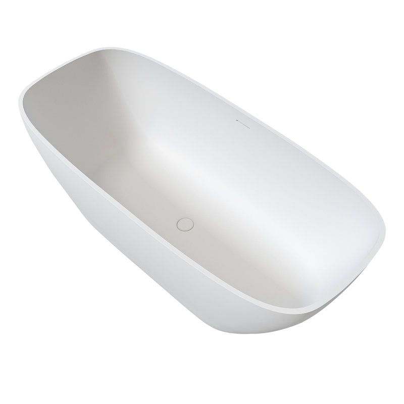 67" Premium Solid Surface Deep Soaking Bathtub