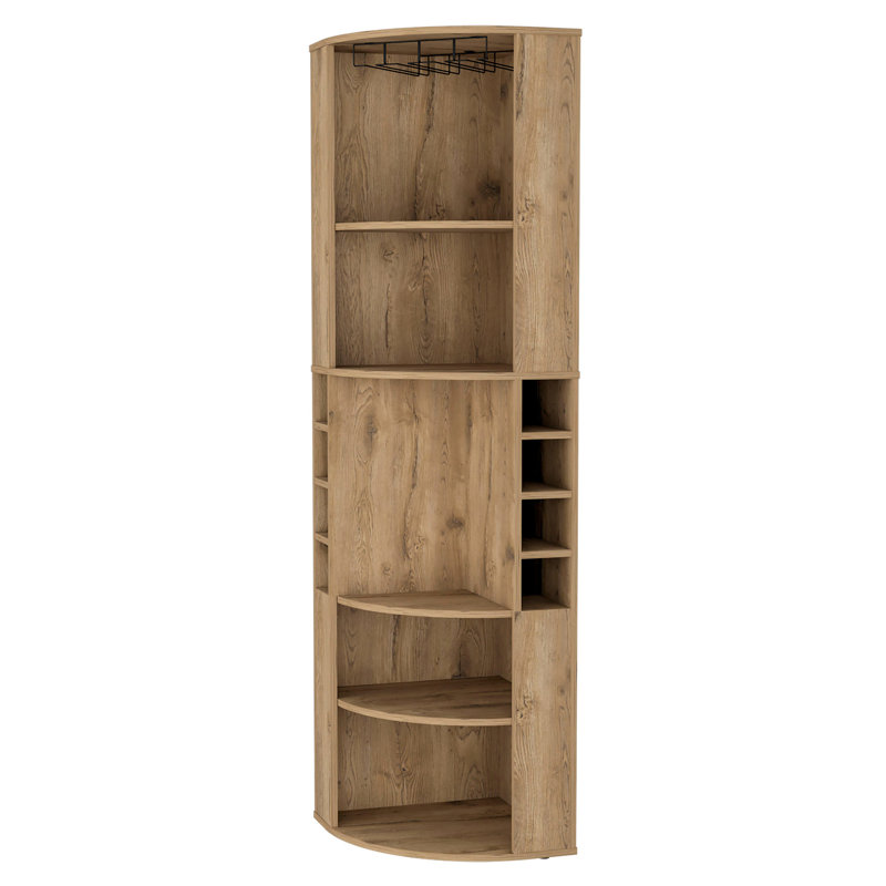 Armoire à 5 coins - Matériau en bois essentiel de rangement pour le salon, barre à 5 tablettes de 70,8 pouces de hauteur pour maximiser l'utilisation de l'espace