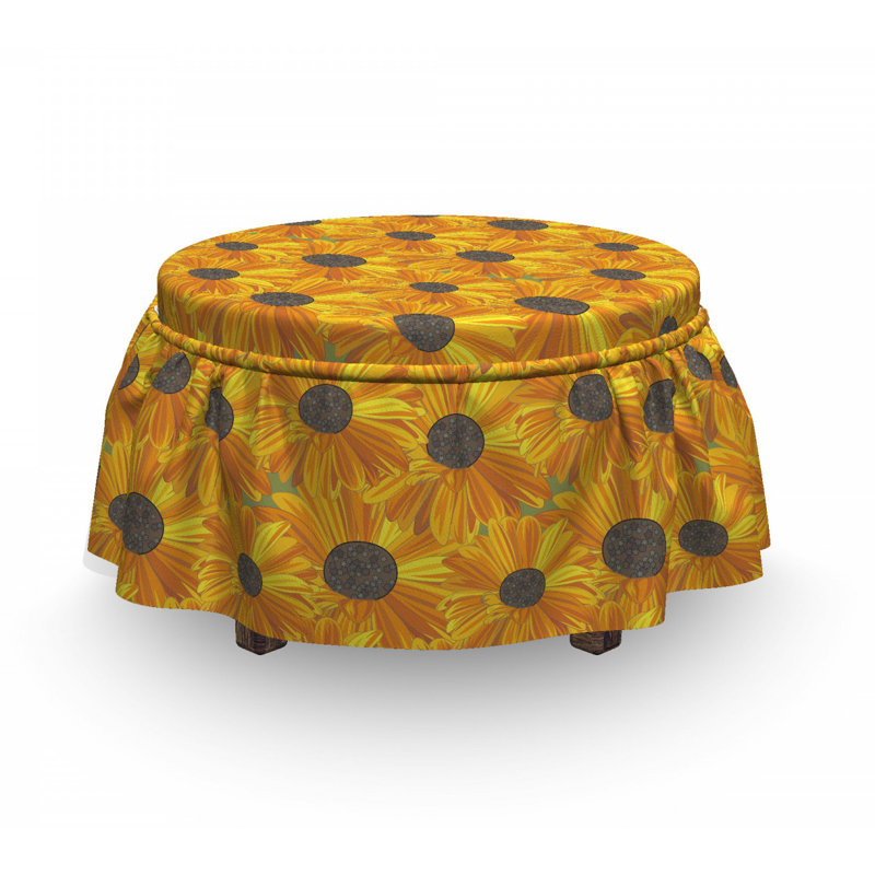Housse pour repose-pieds de pétales orange