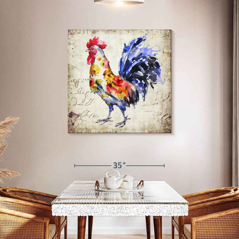 Coq floral Brampt, H 39 po x l 39 po