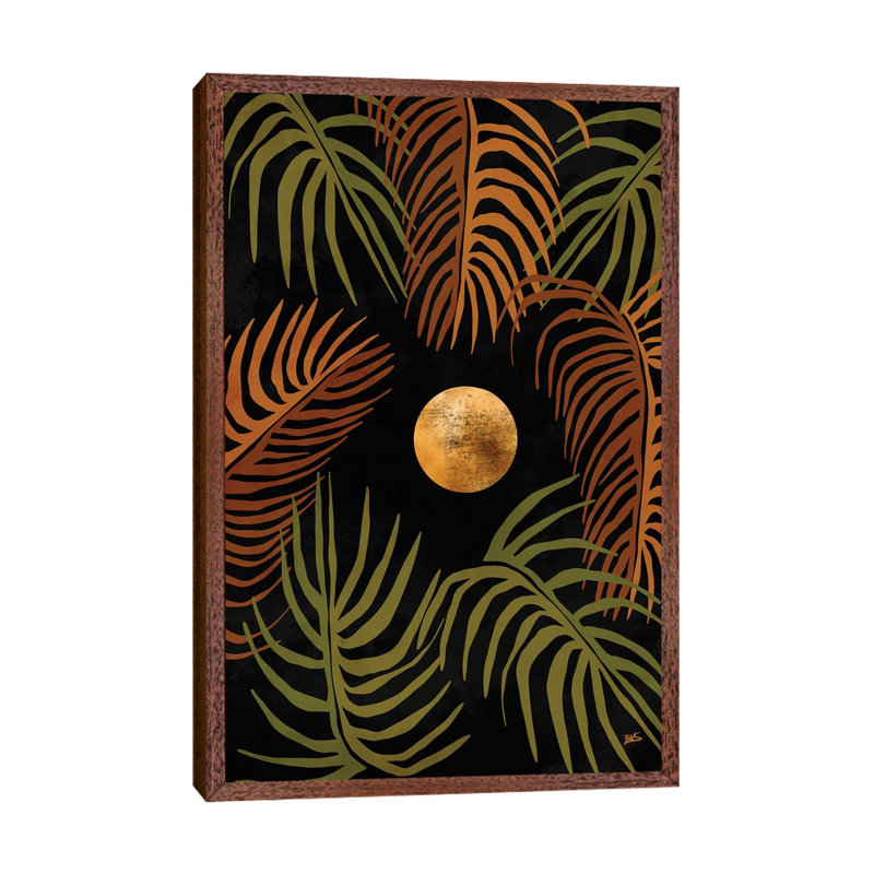 Tropical Night by Bria Nicole - Print on Canvas, 66.04 cm H x 45.72 cm W, Classic Brown Wood Framed
