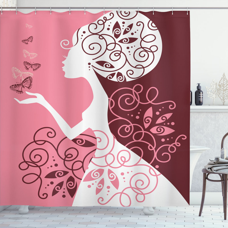 Ensemble de rideau de douche + crochets, H 75 po x l 69 po