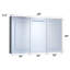 48 po L 30 po H Pharmacie rectangulaire en aluminium argenté encastré / à fixation en surface avec miroir DEL et horloge